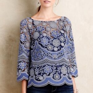 Anthropologie HD in Paris Montmartre Peasant Lace Blouse